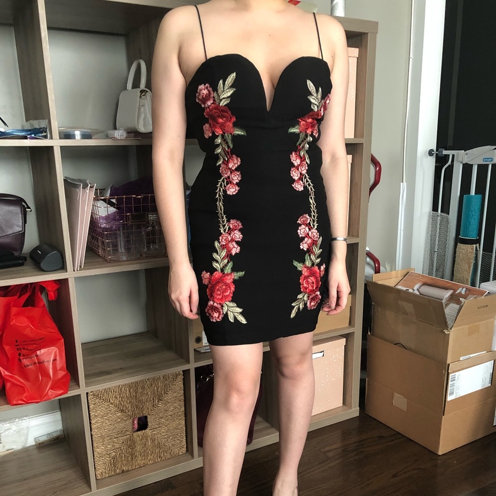 Embroidered Bodycon Dress